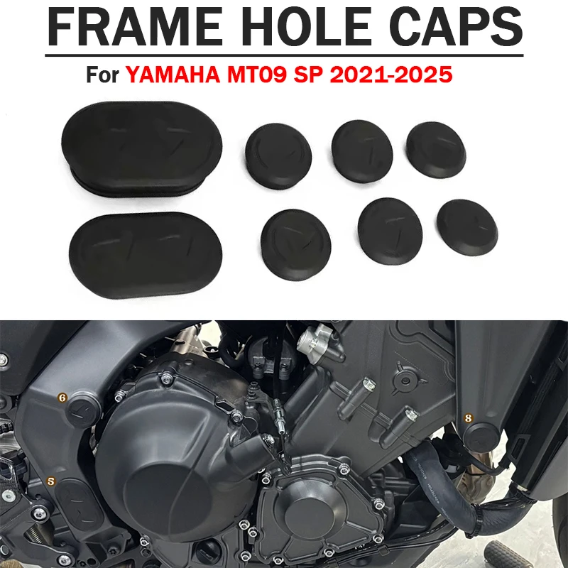 

For YAMAHA MT09 MT 09 MT-09 SP 2021 2022 2023 2024 2025 Motorcycle Frame Hole Cover Caps Plug Decorative Frame Cap Set MT09 SP