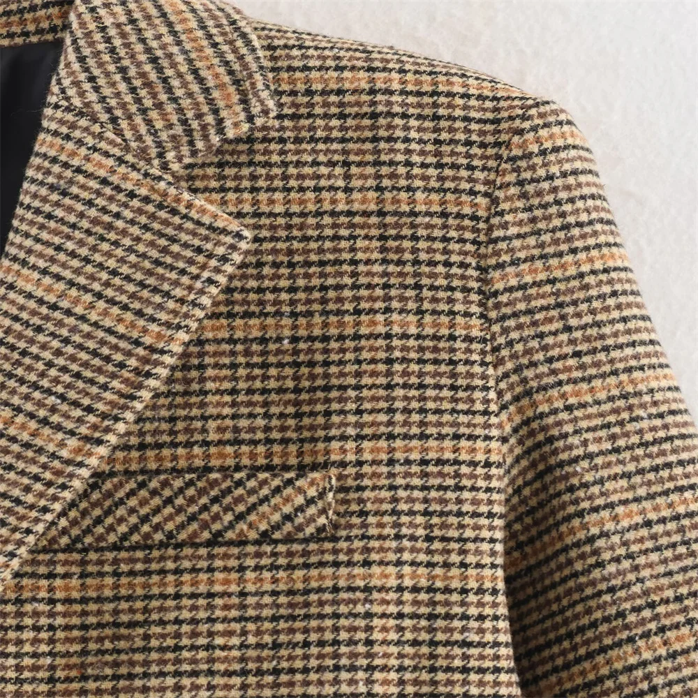 Winter New Women's Fashion Versatile Design Thousand Bird Grid Suit Jacket