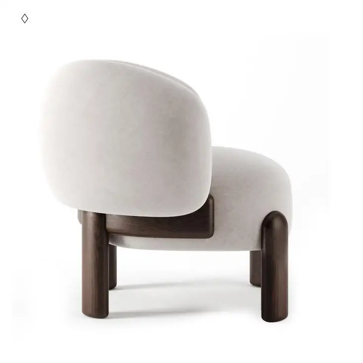 Modern Luxury Nordic Style Living Room Leisure Chair Customizable Color with Wood Legs and Cushion for Home Furniture