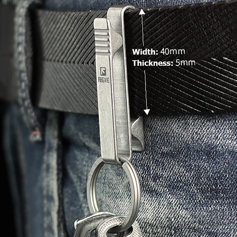 Titanium Luxury Keychain Men Women Car Key Ring Waist Hanging Buckle Belt Carbine Super Lightweight Key Holder Father's Day Gift