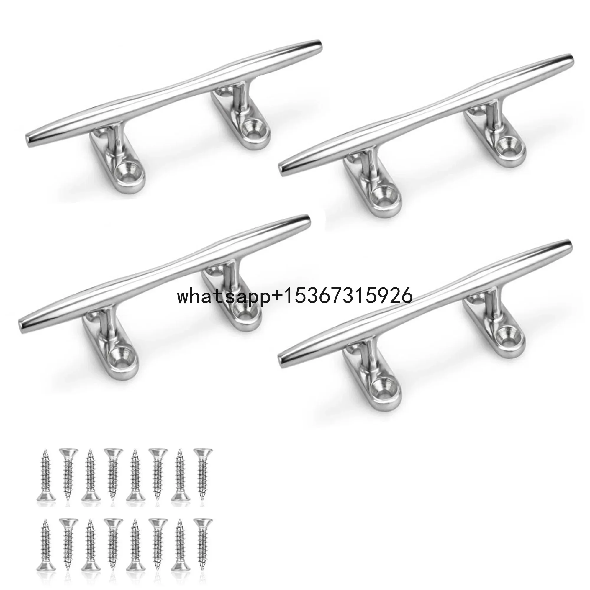 Boat Dock Cleat 6 Inch Boat Cleat Open Base, Marine Heavy Duty 316 Stainless Steel with 16 Pcs Screws(4 Packs)