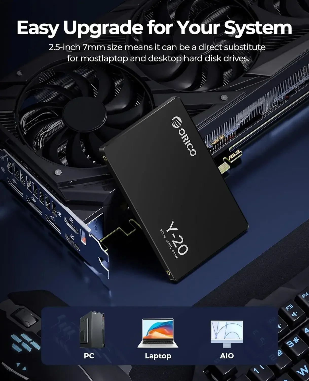 ORICO SATA III SSD 2.5” Internal Solid State Drive 3D NAND 512GB