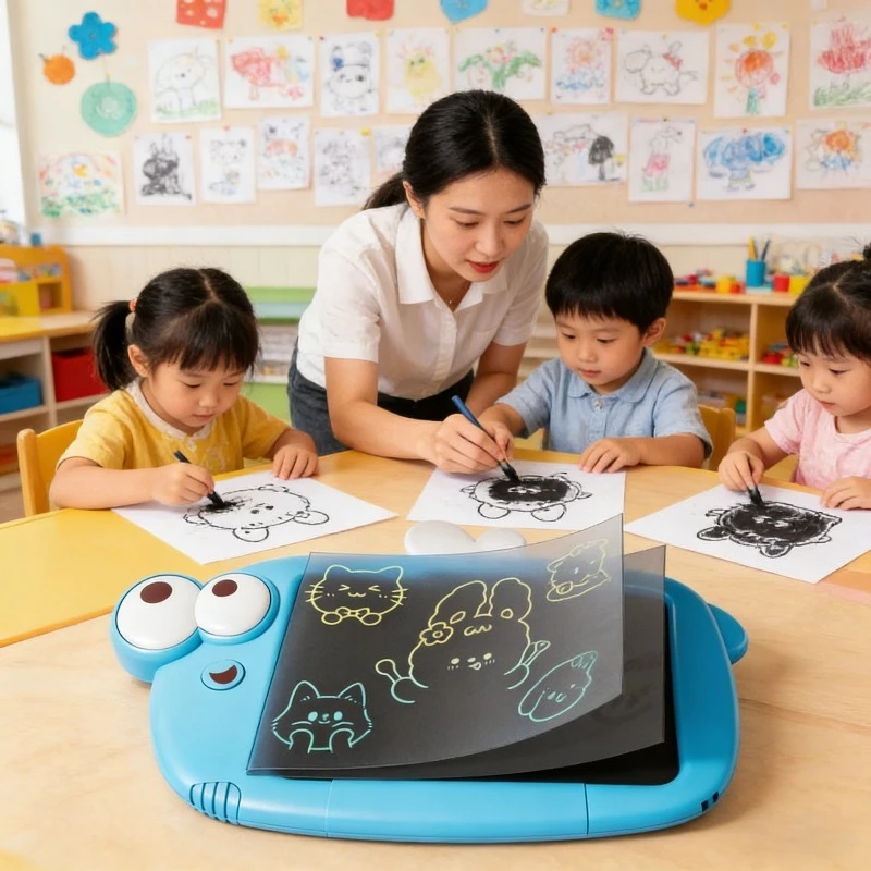 Placa de escrita de abelha das crianças brinquedos de desenho colorido bebê graffiti brinquedos em movimento escrita suave diversão quebra-cabeça iluminação papelaria