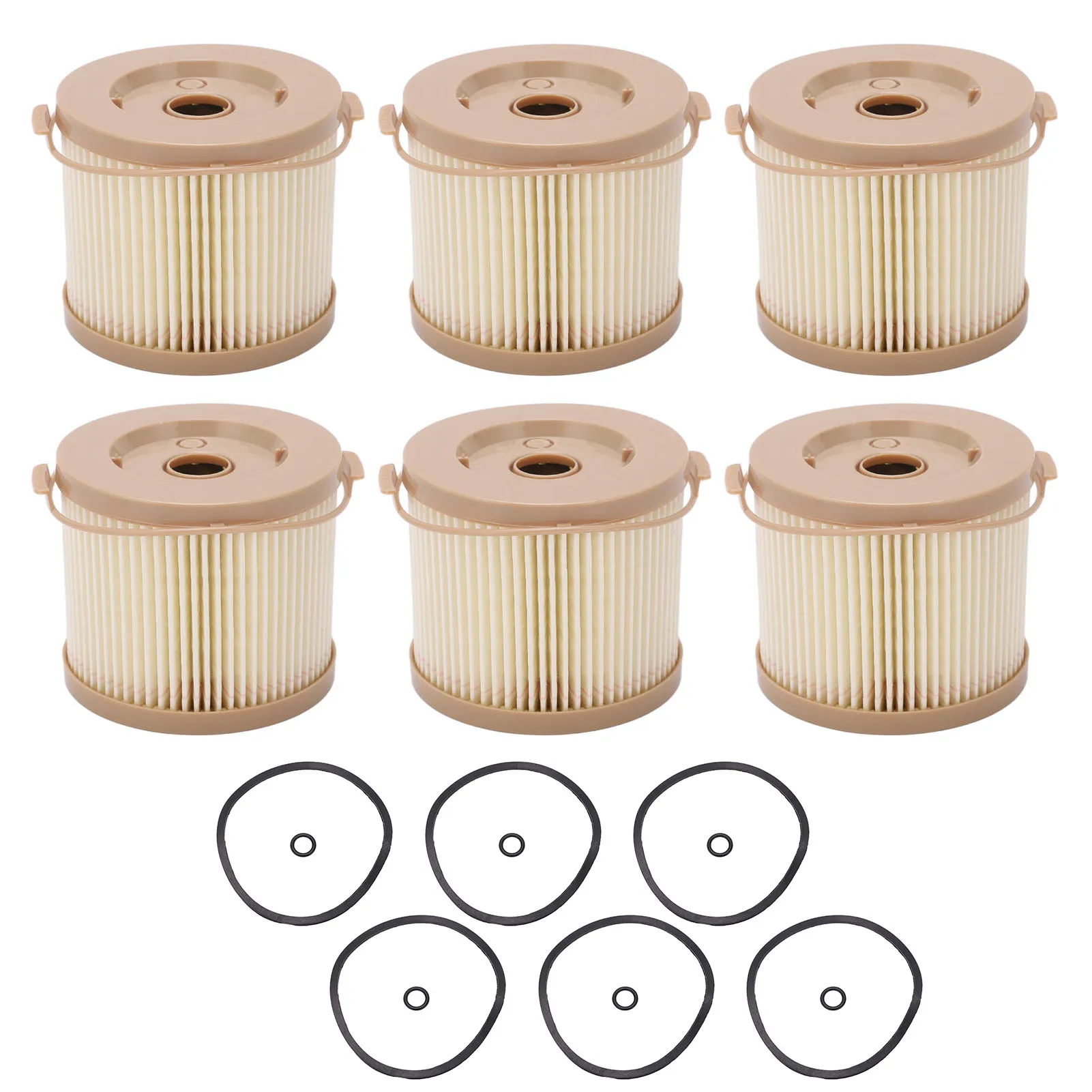 6 Pcs Fuel Filter Water Separator Oil Water Filter Kit Replacement for RACOR 2010PM‑OR 500FG