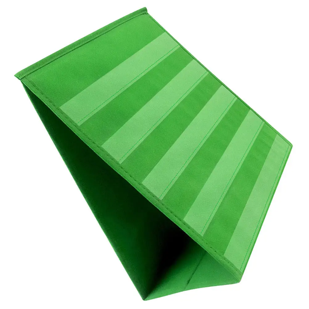 Foldable Triangular Tabletop Pocket Chart Stand Sturdy Cloth Construction Clear Double-Sided Pockets for Classroom Schedule