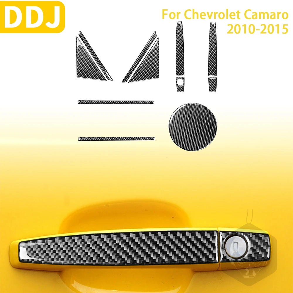 

For Chevrolet Camaro 2010-2015 Accessories Car Carbon Fiber Body Sticker Fuel Tank Cap Door Trim Pillar Post Decoration Cover