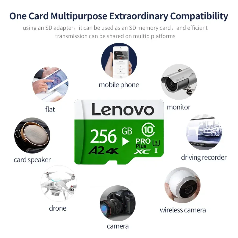 Lenovo Memory Card High Endurance Video Monitoring TF Card 64GB 128GB 512GB Golden Micro TF SD Card For SmartPhone Camera Drones image 6