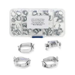 40Pcs/80Pcs Dental Orthodontic 1st Molar Bands Prewelded With Conv Single Buccal Tubes Roth22&Lingual Sheath With Hook 34+#-39#