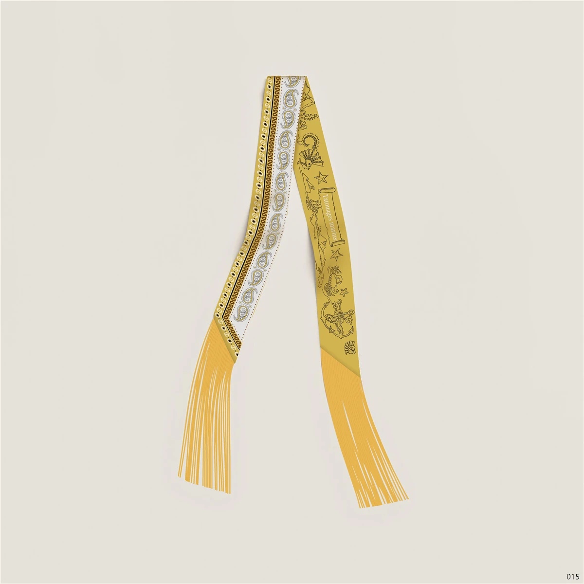 Luxuriöser Seidenschal mit Quasten für Damen, Dekorativer Langer Taschenschmuck, Haarband, Trendiger Kleiner Schal, Halstuch 130x5CM