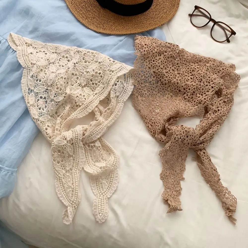 

All-match Fake Collar Lace Shawl White Cloak Lace Triangle Scarf Cape Clothes Decoration Hip Scarf Women