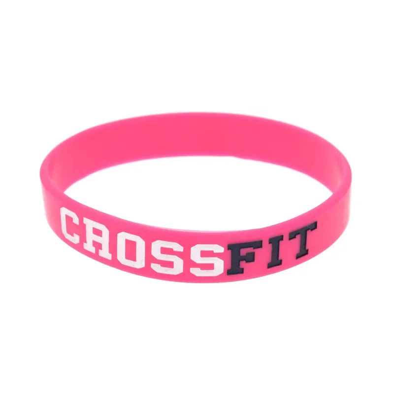 50 Pcs 1/2 Inch Wide Crossfit Silicone Bracelet For Sport Gift Rubber Bangle Adult Size 4 Colors