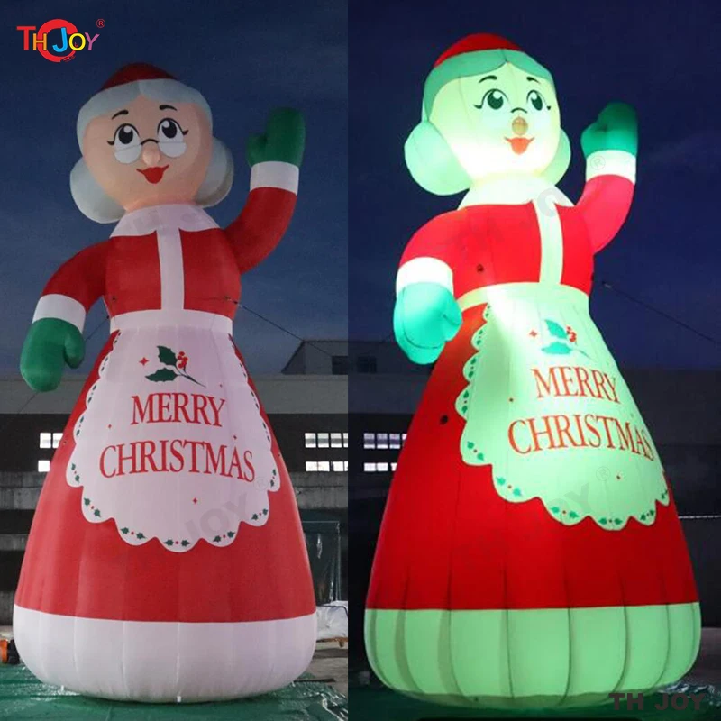 40ft hoge outdoor gigantische opblaasbare mevrouw kerstman kerst moeder oude dame met led-licht voor vakantiedecoratie