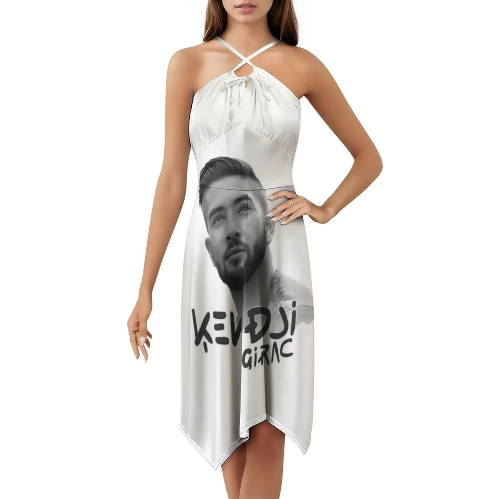 Kendji girac retrato floral blusa vestido para mulheres primavera verão vestido casual para festa canção frança gims idéia menina música cigano