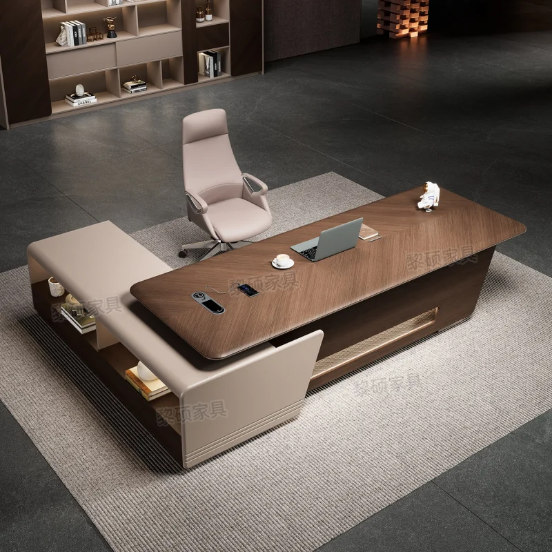 CEO desk,boss table,office Furniture,E0-Grade High-End , Tech-Savvy'S Office Desk, Light Luxury And Sophisticated CEO Executive 