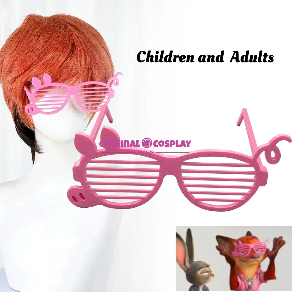 

Anime Pig Glasses Cosplay Nick Fox Without Lenses Glasses Cartoon Cute Eyewear Halloween Party Prop Accessories