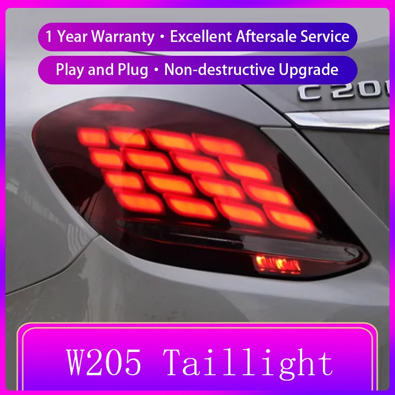 Taillight For Benz W205 C180 C200 C260 C300 2015-2021 Dynamic Rear Lamp LED DRL UpgradeAssembly Auto Tool Tail Accessories