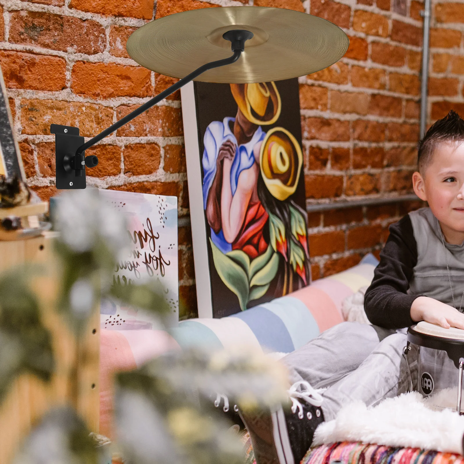 

Cymbal Wall Hanger Iron Drum Cymbal Holder Space Saving Mount Multi Functional Rack For Home Studio Office Use