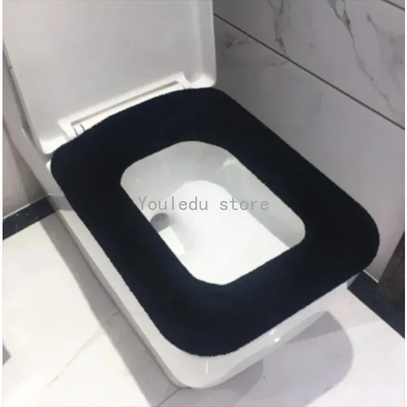 Bathroom Square Toilet Seat Cover Winter Washable Warmer Mat Toilet Cover Cushion Lid Pad Home Decor Toilet Seat