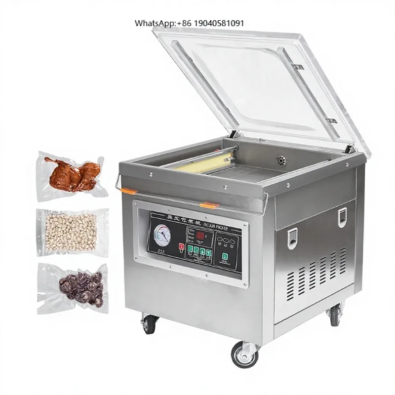 260 2C Food Vegetable Rice Fish Single Vacuum Chamber Sealer Sealing Machine Commercial Table Top Vacuum Packing Machine