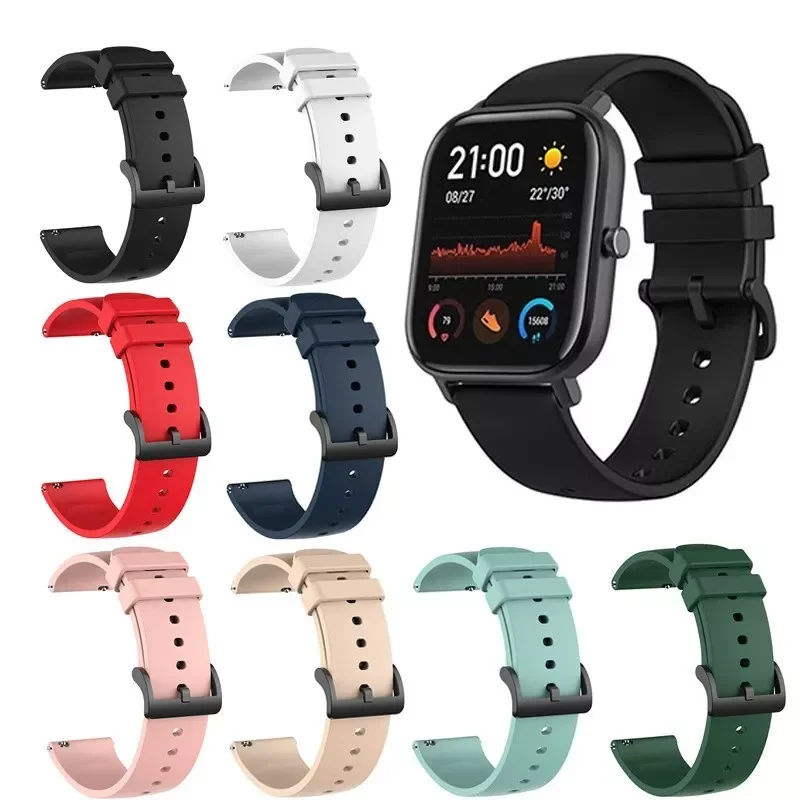 10 ألوان المعصم حزام ل Amazfit بيب الساعات ل شاومي Huami Amazfit بيب U / Bip S / GTS 2 / GTR 2/سيليكون حزام Correa