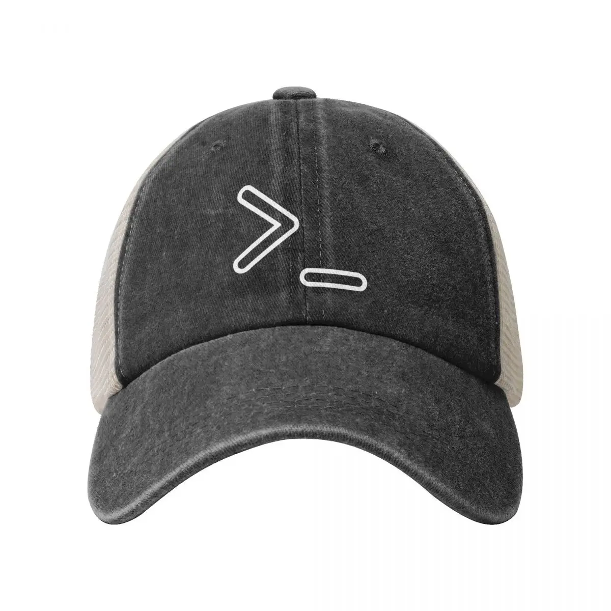 Shell Prompt >_ Command Line Interpreter Geek/Nerd White Design Cowboy Mesh Baseball Cap Luxury Hat For Man Women's