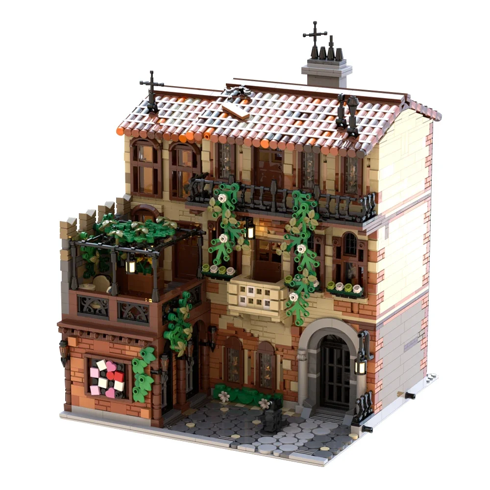 MOC Building Blocks Set Retro Romantic Fairy Tale House Balcony of Julieted  Famous House Scene Architecture Bricks Kid toy Gift