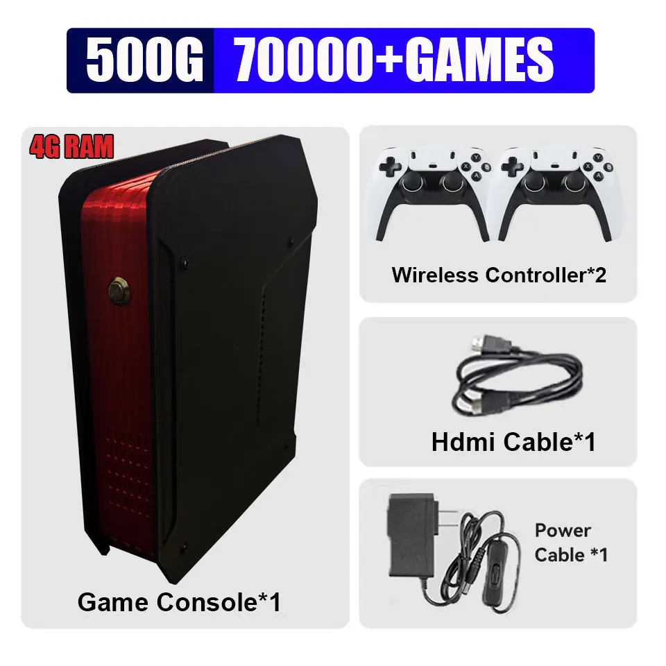 X4 Retro Video Game Console Met 1T Dual-systeem en I3-3110M CPU Voor PS2/PSP/WII/N64/DC/SS Kinderen Gaming Geschenken Voor Mannen Gift