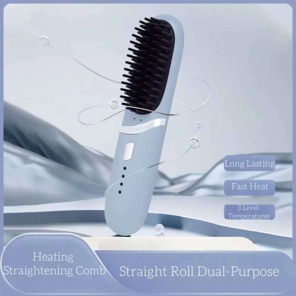 

Выпрямляющая расческа с отрицательными ионами, долговечная, легкая, с зарядкой, расческа для прямых волос, быстрый нагрев, беспроводная связь