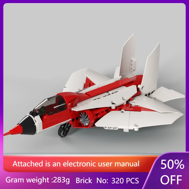 

Строительный блок, игрушечная модель MOC, самолет-истребитель, 320 деталей для мальчиков, взрослых и детей, игрушка для дисплея, Рождественский подарок