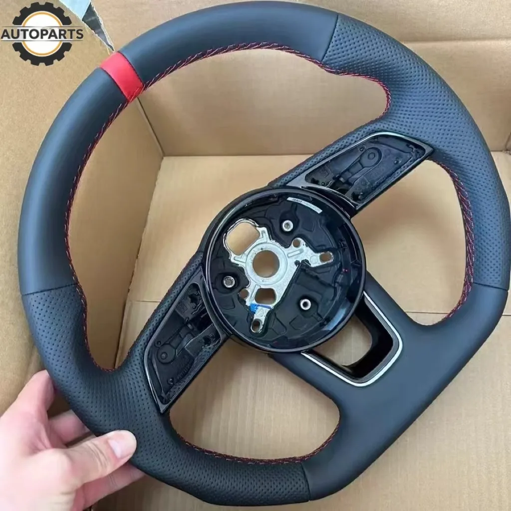 Sports Style Leather Steering Wheel for Audi A4 B9 S4 A3 8V S3 RS4 RS5 A5 S5 Sport Racing Car Interior Upgrade