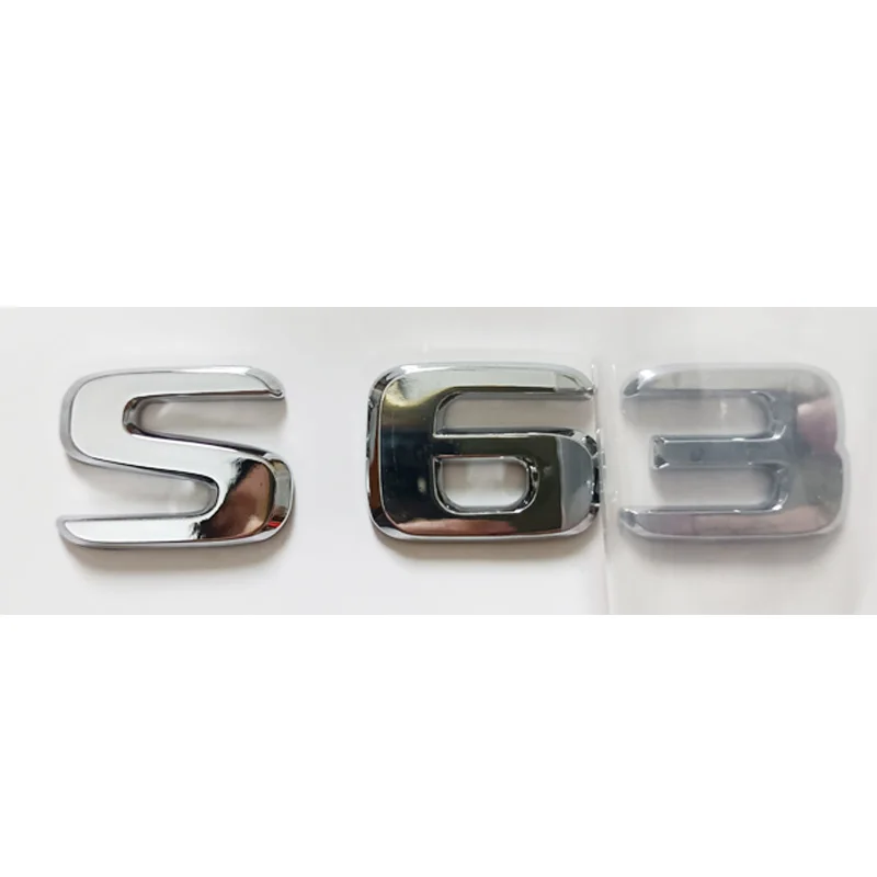 

Chrome Silver Flat ABS Plastic Car Trunk Rear Letters Badge Emblem Decal Sticker for S Class S63