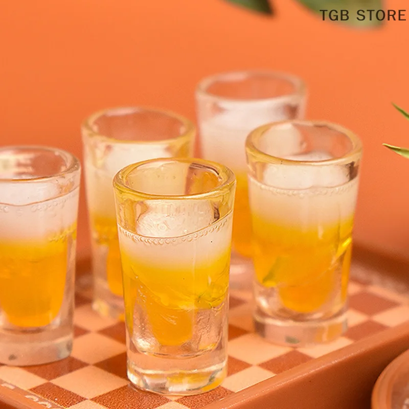 10 unids/set de tazas para beber cerveza, accesorio para taza, modelo de bebida, juguete en miniatura, juguete de cocina, taza de vino, juguete, decoración para casa de muñecas