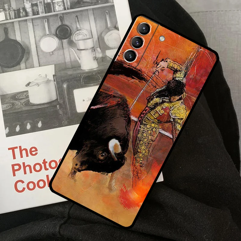 Bullfighting Spanish Bullfight Phone Case For Samsung Galaxy S22 S23 S24 Ultra S20 S21 S24 FE S9 S10 Plus Note 10 20 Ultra