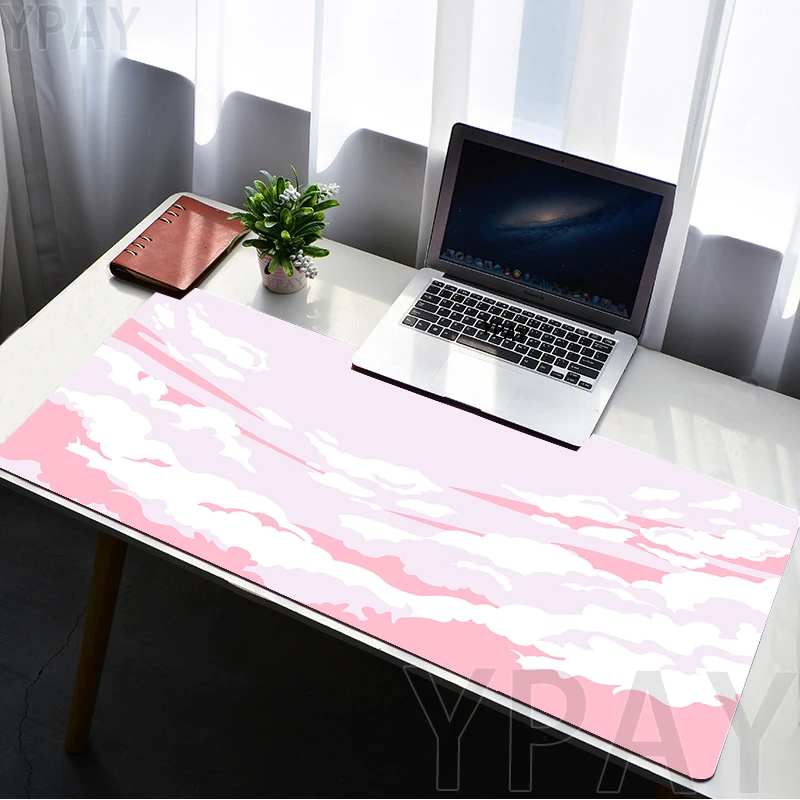 Rosa mouse pads nuvens tapetes de mesa computador mousepad empresa grande almofada de mesa 120x55cm grande gamer mousepads notebook mouse pad