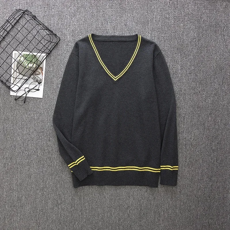 DY202019 سترة جديدة سليذرين Ravenclaw huffleنفخة سترة طويلة الأكمام الخامس الرقبة كل مباراة للجنسين الملابس اليومية تأثيري ازياء25 #4