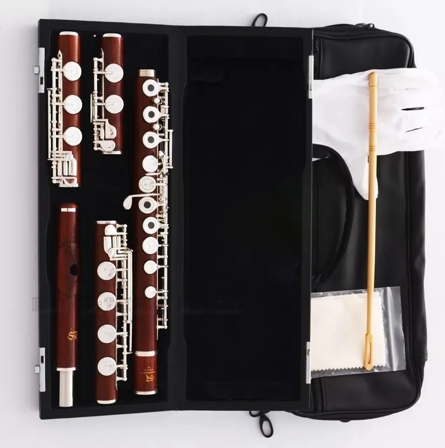 

Флейта из гренадиллы, 3-футовая, с ключами C и B, с плоским ключом B, с разделенным ключом E, новая, 2026 год, 19