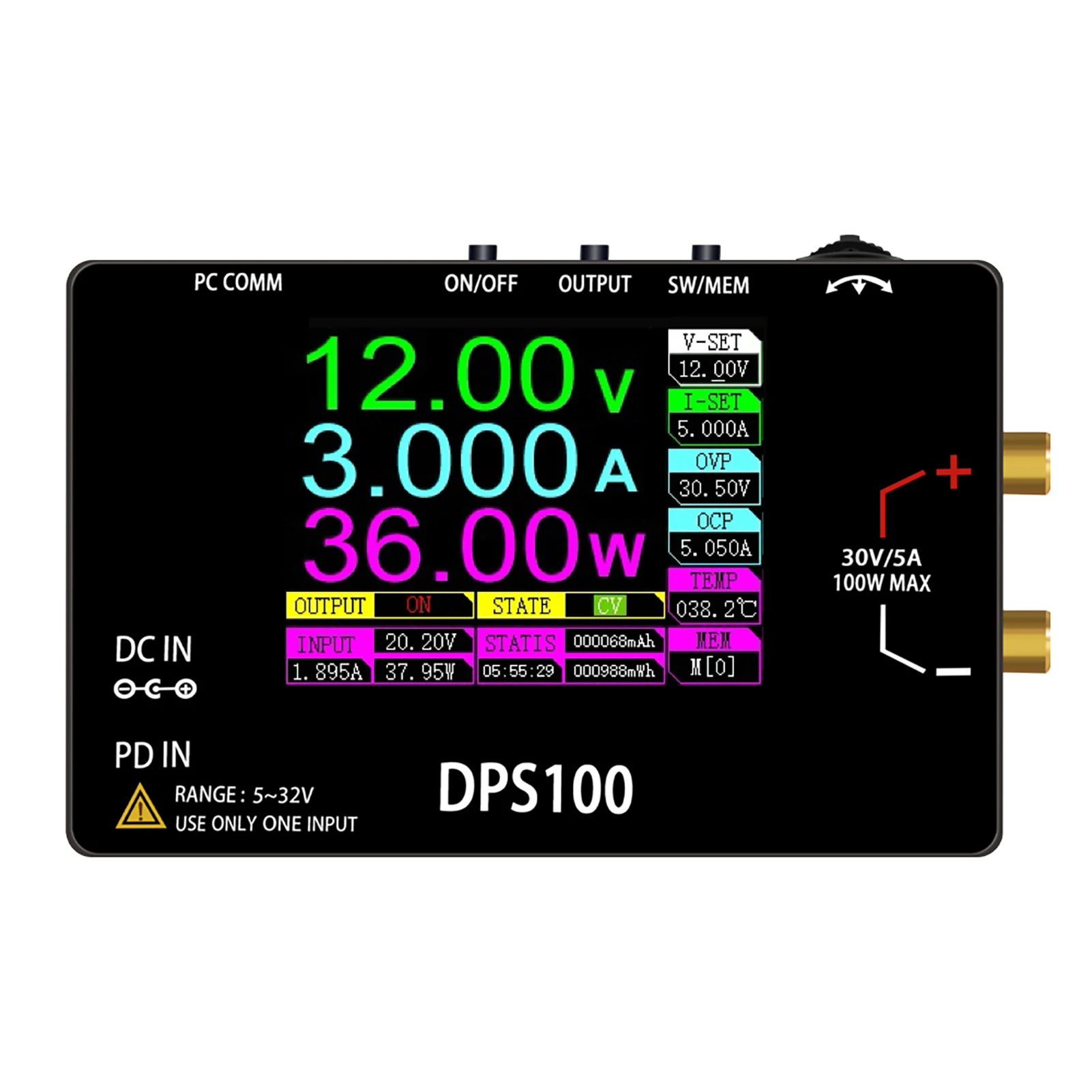 100w-30v-5a-power-supply-portable-digital-adjustable-power-supply-multiple-protection-low-temperature-wave-high-efficiency-with