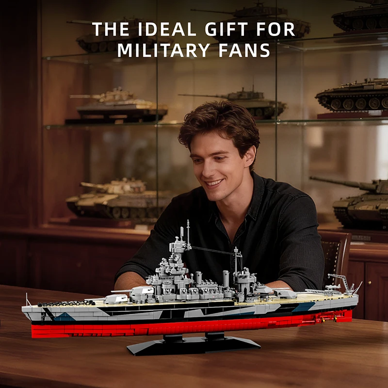 

Конструктор Военный корабль USS Missouri 1:300, модель военного корабля ВМС времен Второй мировой войны, набор для сборки, 2568 деталей, коллекционный подарок для взрослых и детей