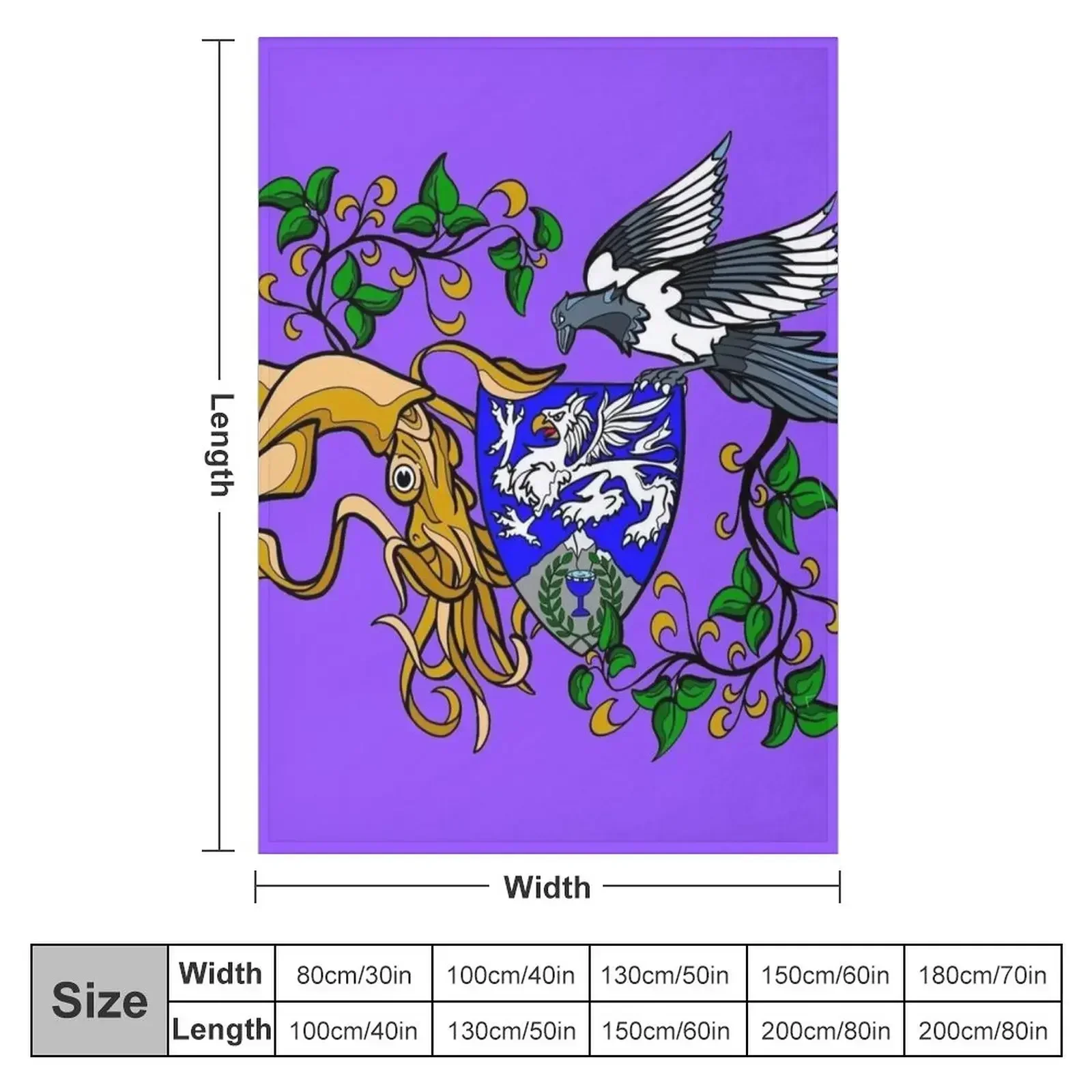 The Squid and the Magpie (large Items) Throw Blanket Summer christmas gifts Blankets