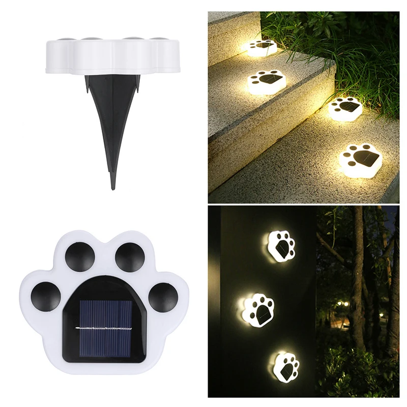1/4PCS Solar Paw Buitenverlichting, IP65 Waterdichte Gazonlamp, Intelligente Lichtregeling Verlichting, voor Tuin Yard Camping Deco