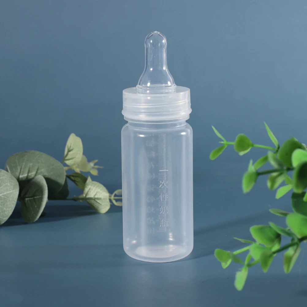 4 Pcs Newborn Baby Bottles 100ml Transparent Disposable Scale Design Leak Proof Portable Infants Feeding Bottle Safe Durable