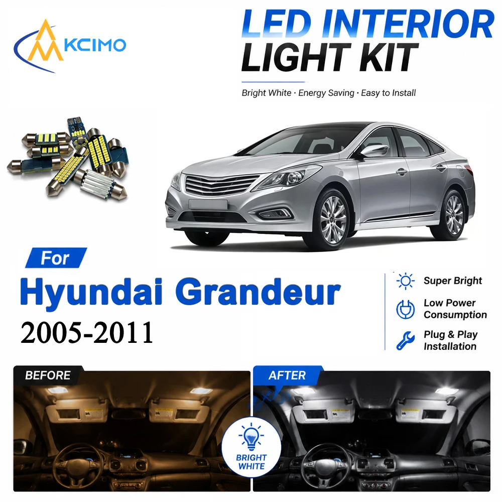 Premium Interior LED Light For Hyundai Grandeur Azera TG 2005-2011 Car Dome Map LED Lamp Night Drive Auto Accessories