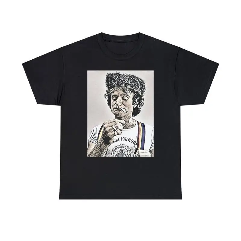 Robin Williams Print Crew Neck Heavy Cotton T Shirt