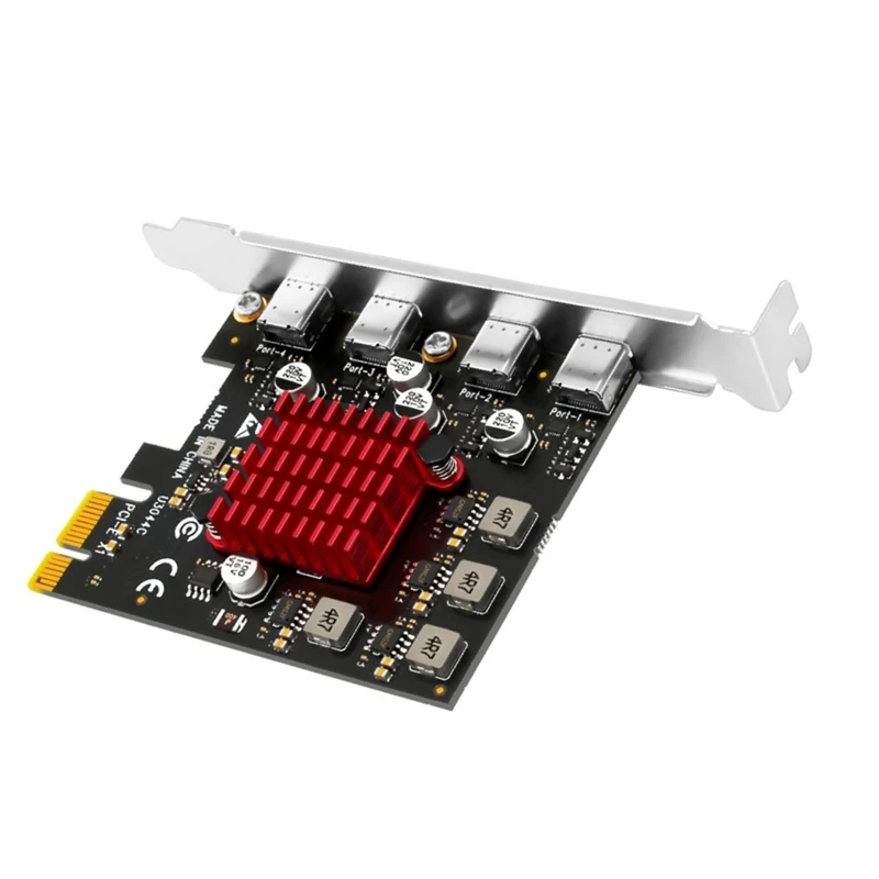 Top-Desktop 5Gbps PCI-E To USB3.0 Expansion Card ,4-Port Type-C Adapter Card USB3.2 Expansion Card Fast Charging