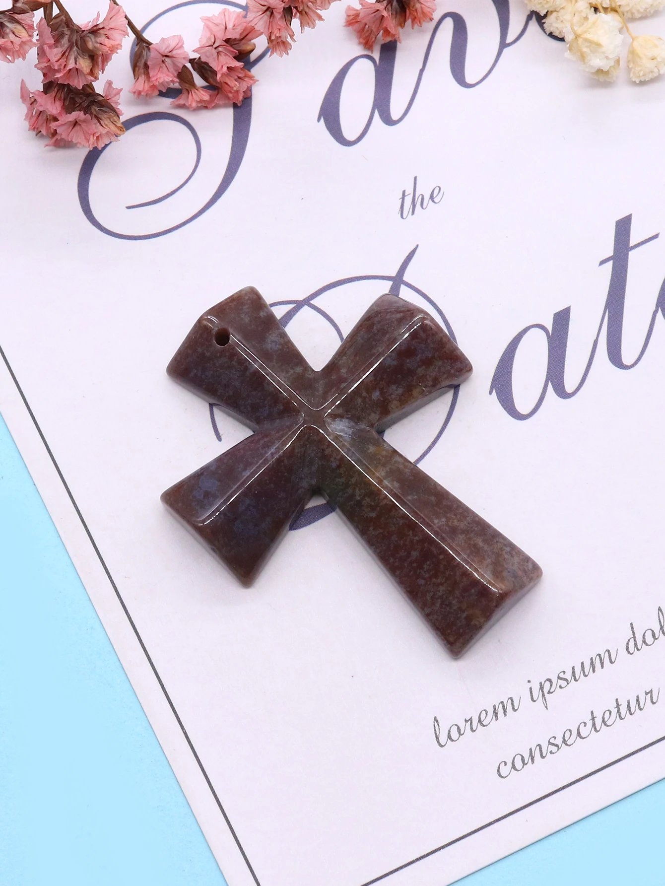 الكلاسيكية عبر على شكل الحجر الطبيعي ثقب واحد قلادة مصقول الأوجه الملكيت حجر عين النمر اليدوية قلادة المواد 1 قطعة