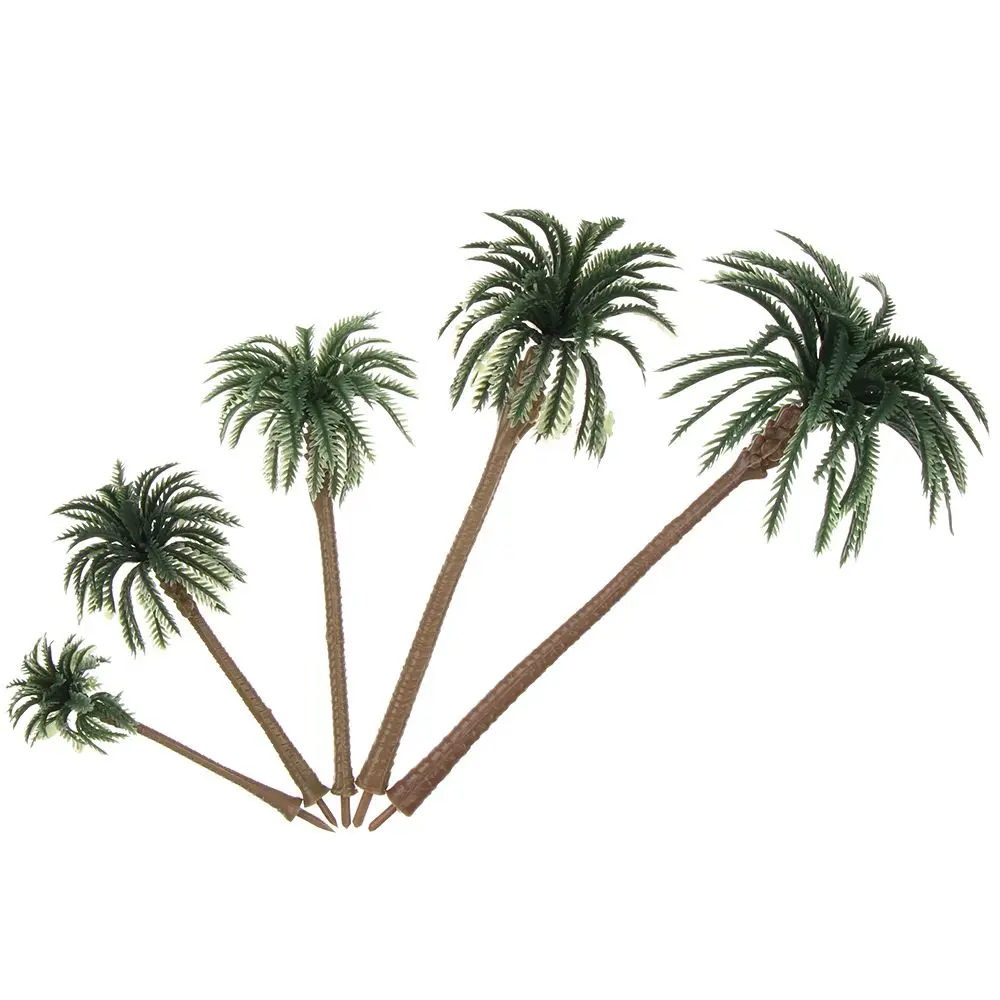 5Pcs Exquisite Sand Table Miniature Plant Plant Pots model Coconut Palm Tree Craft Micro Landscape Plastic Bonsai