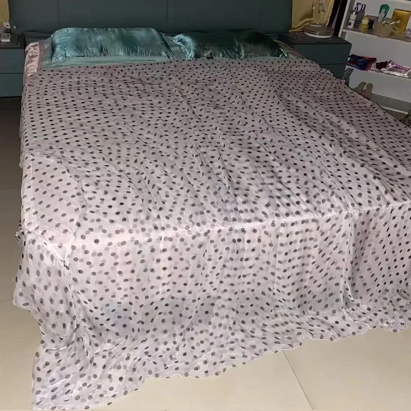 Floral Gloss Ultra-thin Sheer Silk Quilt Cover Soft Silky Touch Zipper Couple Comforter Large Size Single Duvet Cover 2.4m * 2m