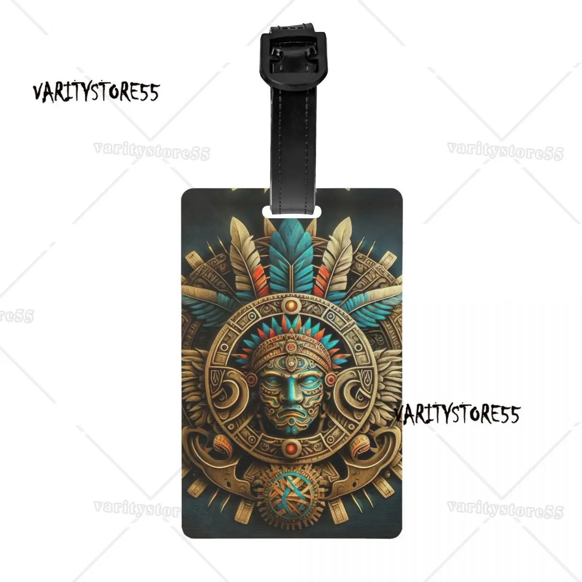 Golden Aztec Luggage Tag Custom Baggage Tags Privacy Cover ID Label