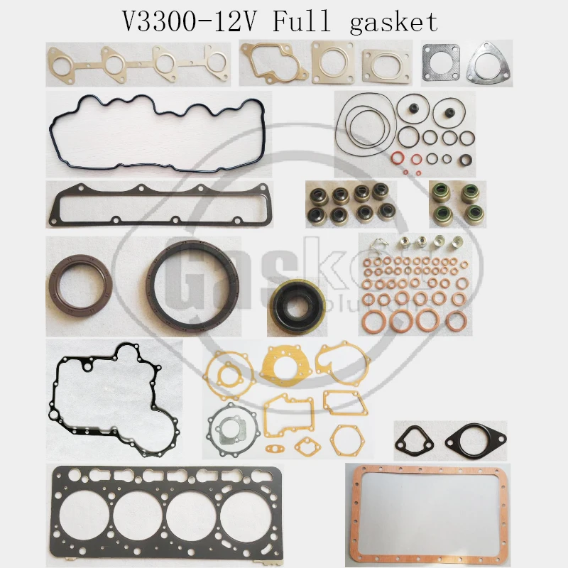 

V3300-12V V3800-16V full gasket kit For Kubota engine diesel full gasket kit with cylinder head