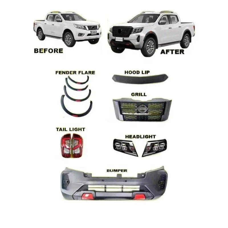 

Navara Car Front Bumper NP300 2015-2020 Upgrade to 2021 Body Kits